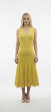 Oscar de la Renta Yellow flower knit dress Size 2 NWOT