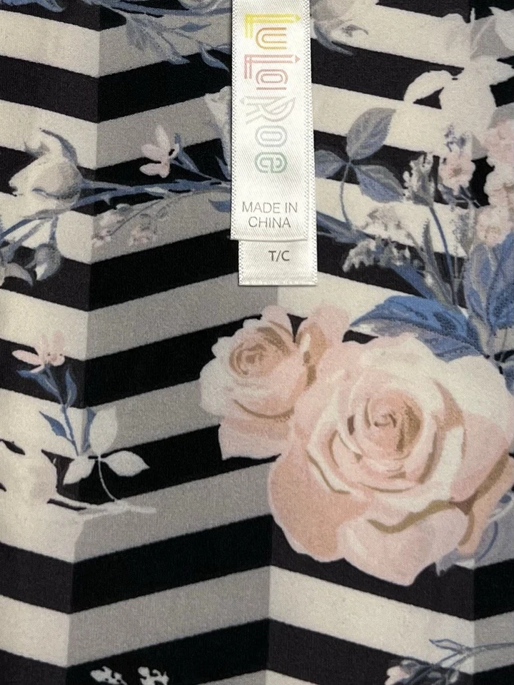 Леггинсы LuLaRoe TC высокие изогнутые с цветочным рисунком СЕРЫЕ РОЗОВЫЕ с ШЕВРОННОЙ ПОЛОСОЙ современные МЯГКИЕ - Изображение 4 из 4