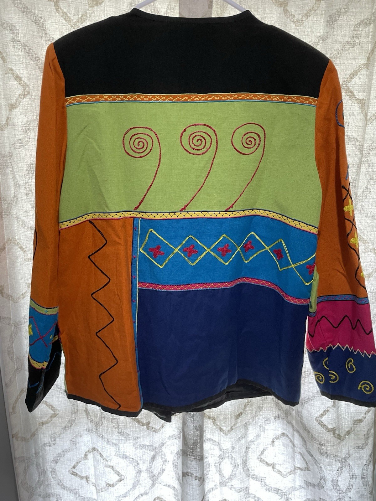 Indigo Moon Size S Jacket Patchwork Embroidery Fu… - image 6