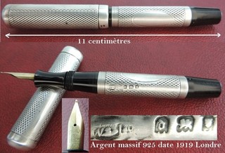 ✅ Ancien stylo plume OR 18 carats Swan argent massif 925 Angleterre Fontain Pen