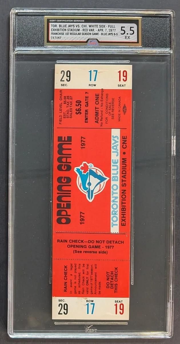 Toronto Blue Jays Baseball 1977 Vintage Sports Ticket Stubs for