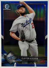 Clayton Kershaw 2018 Bowman Chrome Blue Refractor 106/150 Los Angeles Dodgers