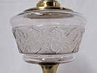 ANTIQUE VICTORIAN COMPOSITE OIL LAMP MAN & DOG FIGURAL STEM, EAPG GLASS FONT — photo 10