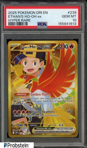 2025 Pokemon Dri En Hyper Rare #239 Ethan's Ho-Oh Ex PSA 10 GEM MINT