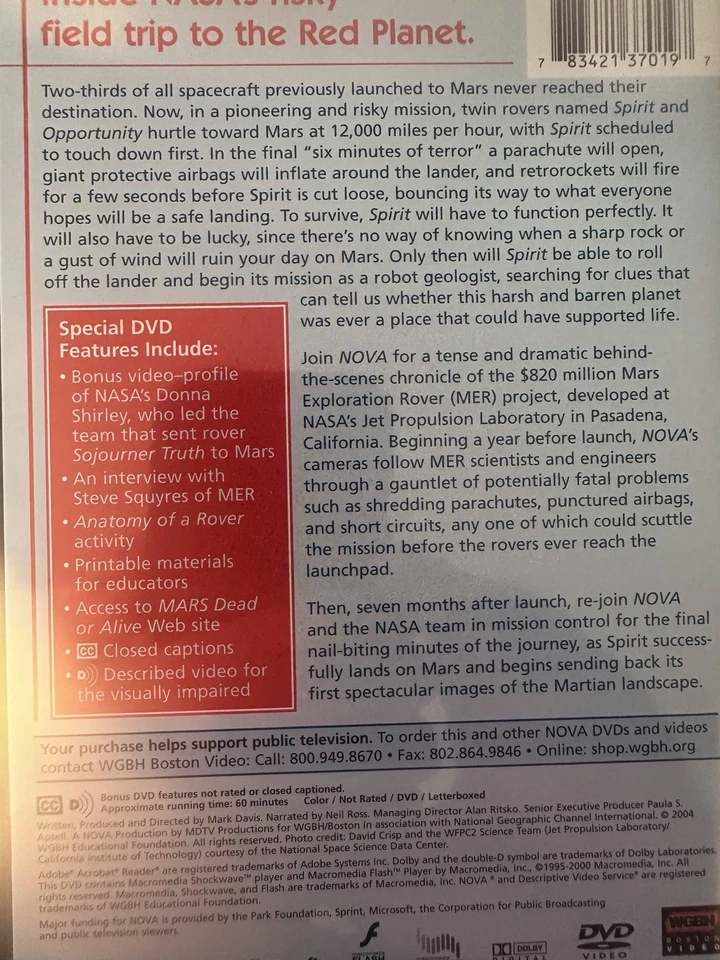 MARS: Dead Or Alive DVD Space Documentary AS NEW! *REGION 1* - Image 2 of 2