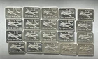 Lot of 20 1 Gram .999 Fine Silver Bar Bullion Airplane Design