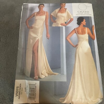 Vogue Patterns V1075 Chado Ralph Rucci Womens Dress Evening AAX 4 6 8 10 Uncut