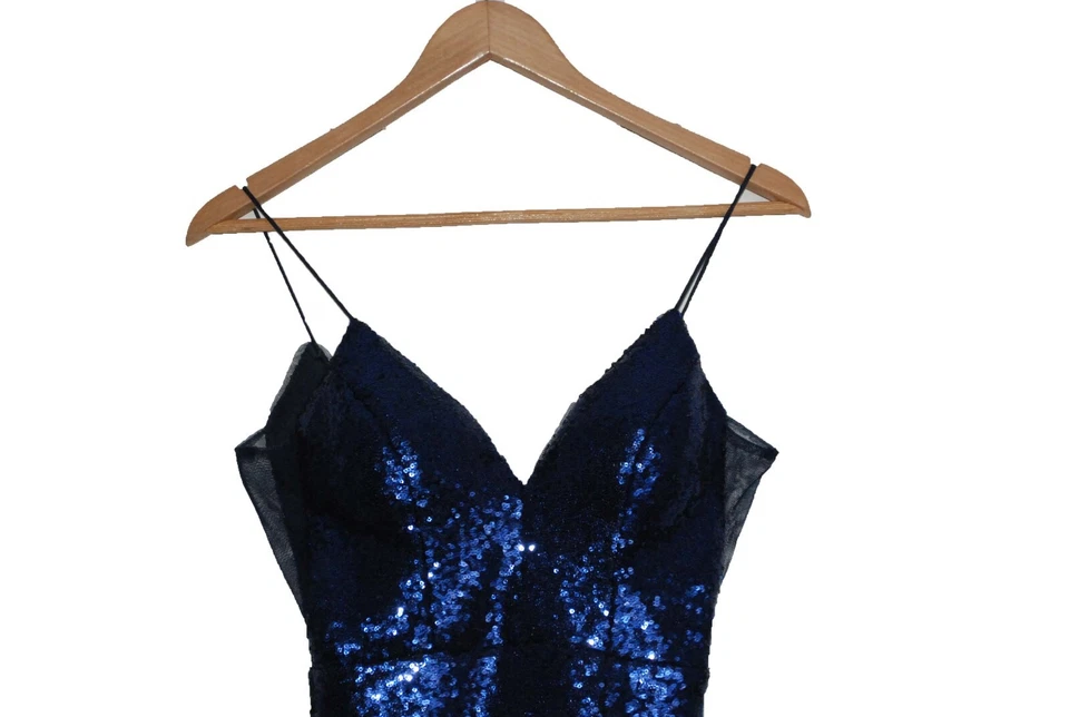 BARIANO - Beautiful Long Blue Formal Gown Dress Size 6 EXCELLENT CONDITION - image 4 of 4