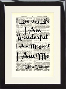 Robbie Williams Love My Life Music Gift Song Lyric Dictionary Art Print Memory Ebay Robbie Williams Love My Life Music Gift Song Lyric Dictionary Art Print Memory Ebay