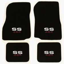 New 1968-1972 Chevelle Floor Mats Black Carpet Embroidered Wr Ss 454 Logo All