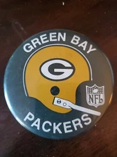 Vintage Green Bay Packers Single Bar Helmet Pinback 3.5 In