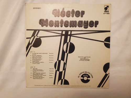 Hector Montemayor Self-Titled Latin 1982 Vinyl LP DISA 100 - EX - Picture 3 of 3