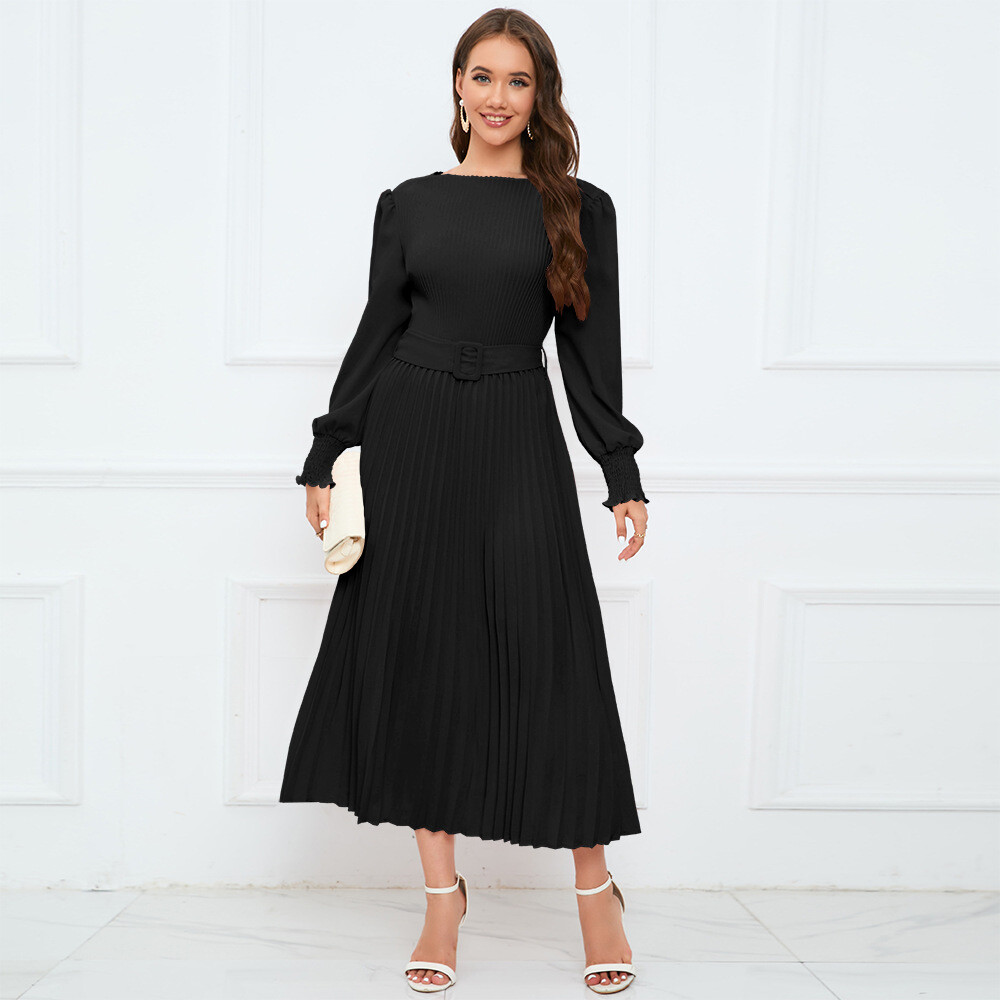 long sleeve pleated midi dress AbleTree Pleated Work Dress for Women Long Sleeve Midi Collared Dresses for Office Business Casual Church Beige at Amazon Women's Clothing store