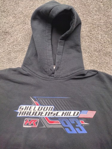 Sheldon Haudenschild Racing Hoodie Sweatshirt Mens M Black Sprint Car #93 - Picture 2 of 15
