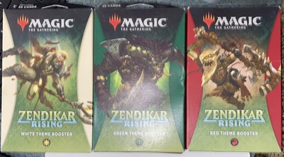 LOT of 3 Magic the Gathering Zendikar Rising Theme Boosters MTG White,Green,Red