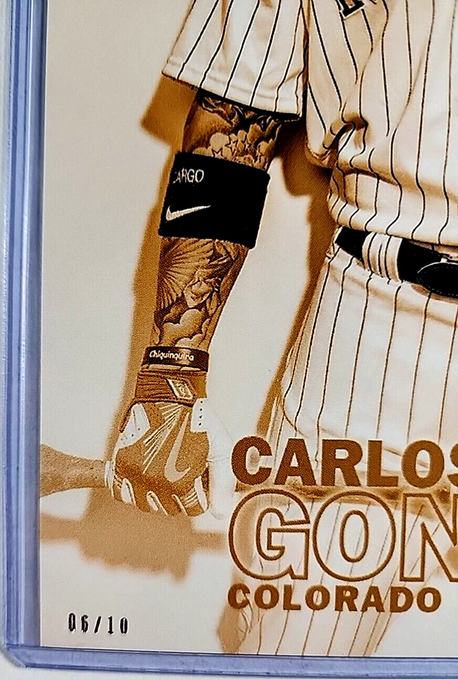 2016 Topps Stadium Club 5X7 Gold #100 Carlos Gonzalez /10 Colorado Rockies 7x5 - Image 3 of 3