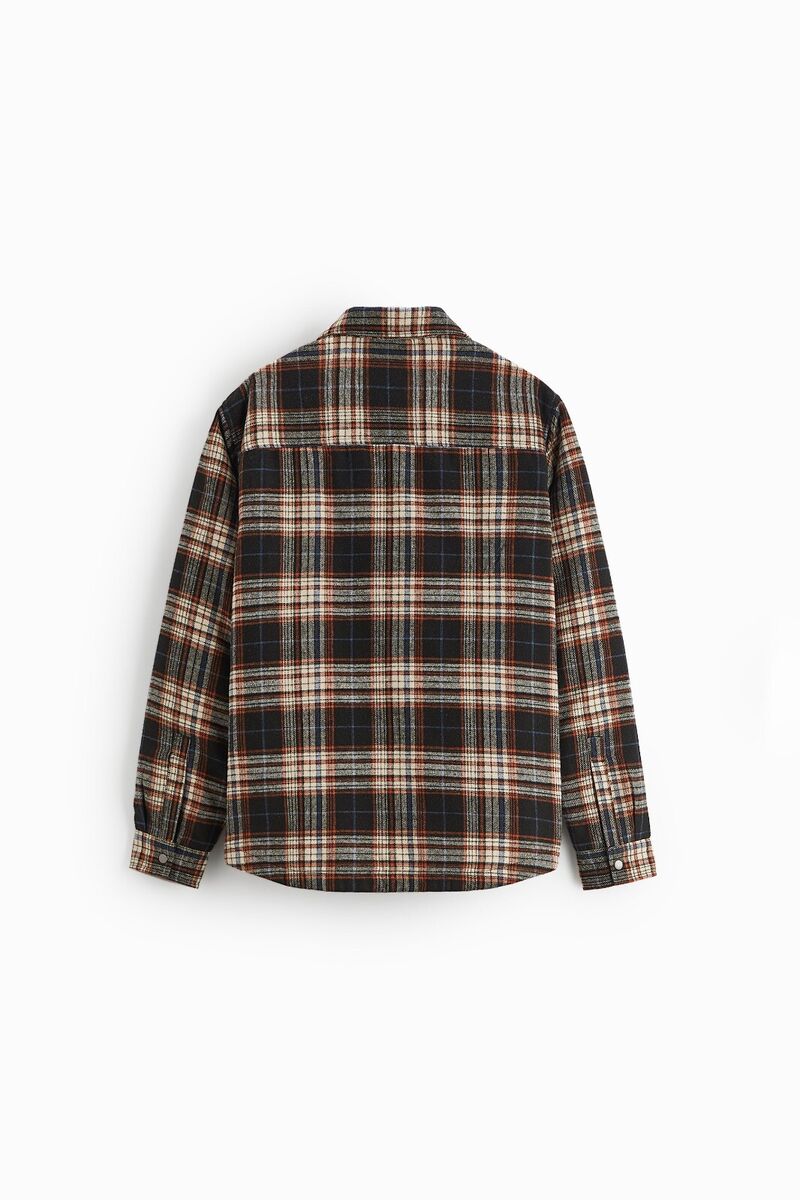 New Zara Checked Plaid Shirt Jacket Overshirt S Brown 7036 New Zara Checked Plaid Shirt Jacket Overshirt S Brown 7036