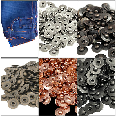 10-500 Jeans Nieten Knöpfe 7mm Verschlüsse mit Legierungsstiften für Tasche Denim Leder