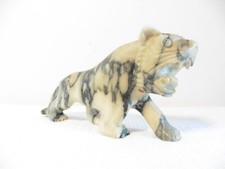 Hand carved Tiger Lion Big Cat natural stone Ornament agate alabaster ? 440g