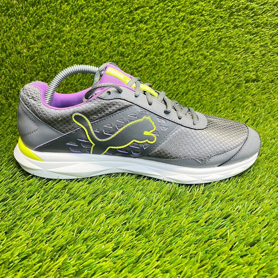 Puma женщин размер 10 серый неоновые работает прогулки повседневные туфли кроссовки - Изображение 4 из 4