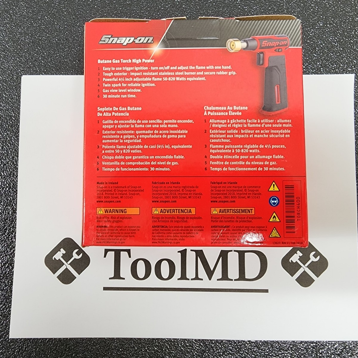 Snap-on Tools Ireland NEW RED 50-820 Watts Butane Gas Torch