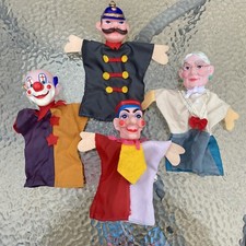 Vintage 1970s Mr. Rogers Neighborhood Rubber Head Hand Puppets Set of 4 BONUS