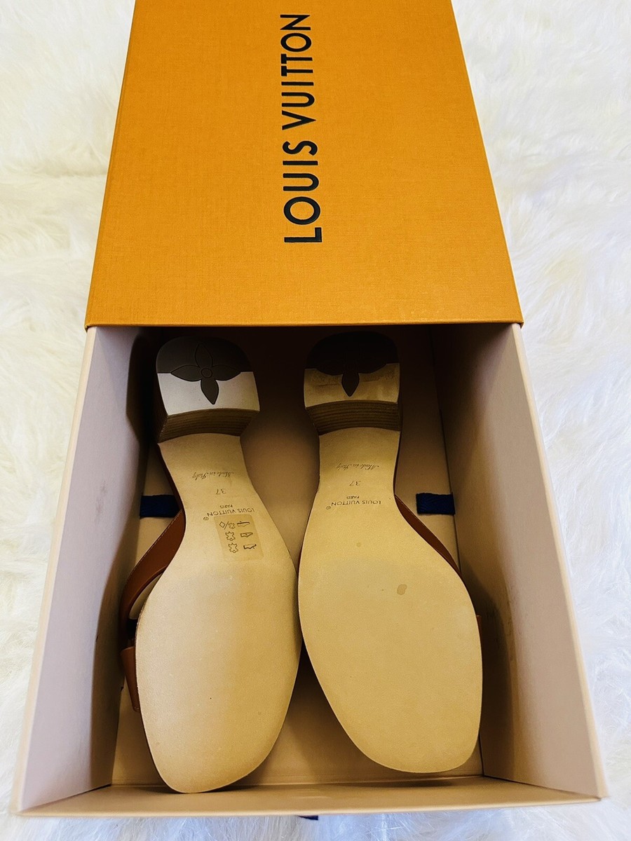 Louis Vuitton Isola Heel Mule Sandals Size 37 Marron Cognac