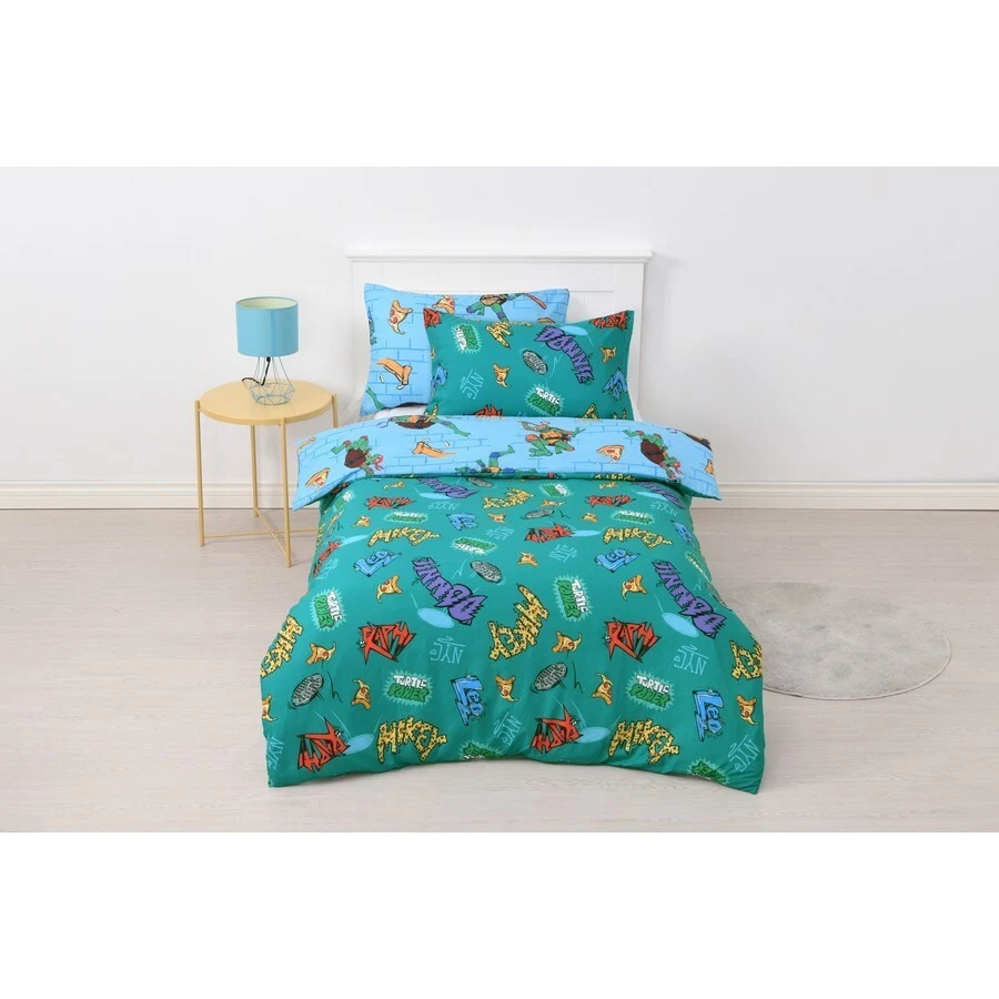 Juego de funda de edredón reversible de cama individual con licencia TEENAGE MUTANT NINJA TURTLES TMNT Foto 4 de 4