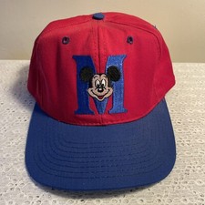 Vintage 1980s Disney Mickey Mouse M Hat / Cap. Adult Sz. One size fits all A 