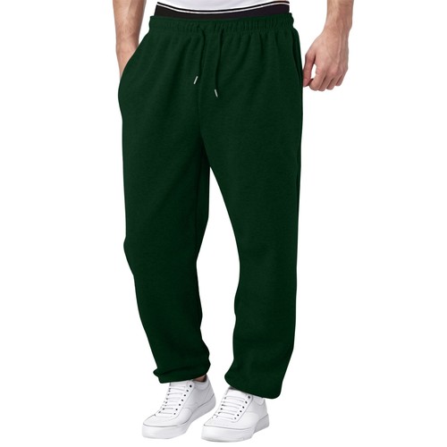 Pantalones deportivos forrados de lana para hombre Pantalones de pierna recta Entrenamiento Cintura alta con bolsillos - Imagen 13 de 44