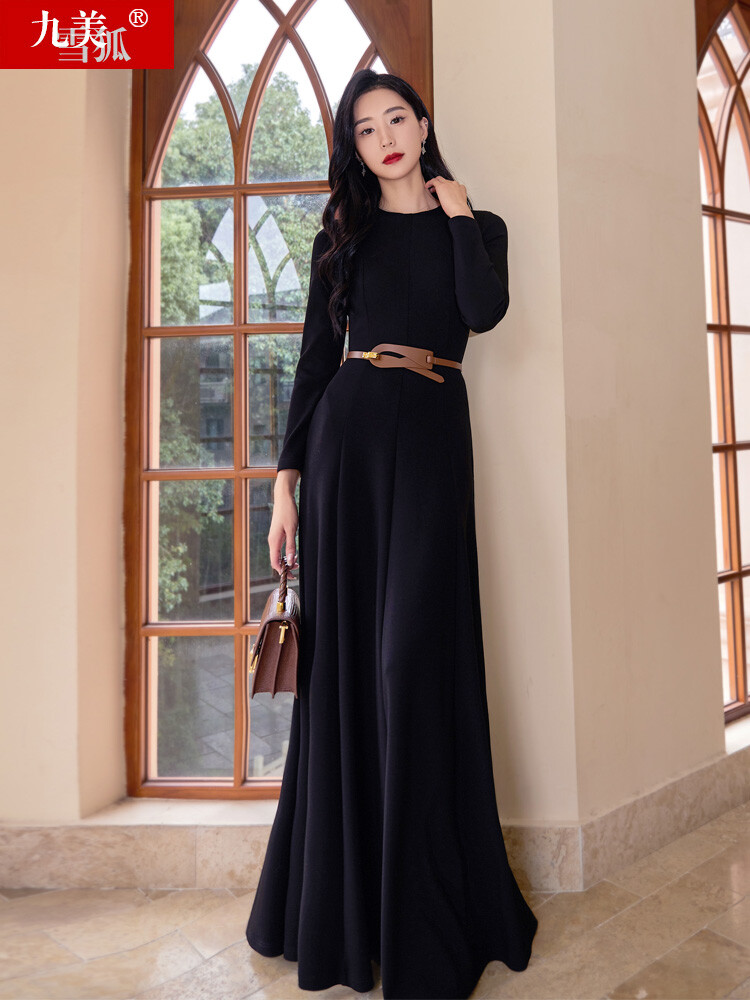 Occident Style Womens Maxi Full length Dresses Round Neck Ladies OL Long Sleeve | eBay Occident Style Womens Maxi Full length Dresses Round Neck Ladies OL Long Sleeve | eBay