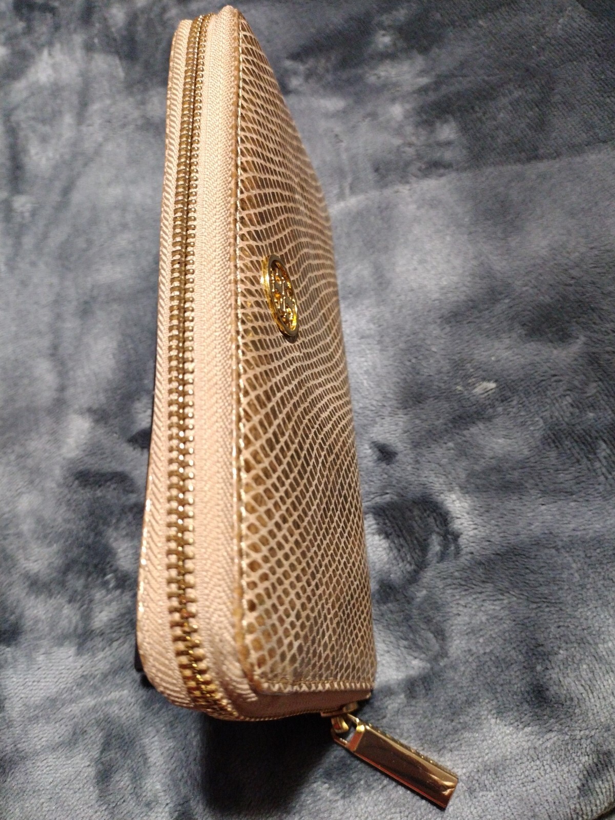 Tory Burch Gold python zip around continental wal… - image 5