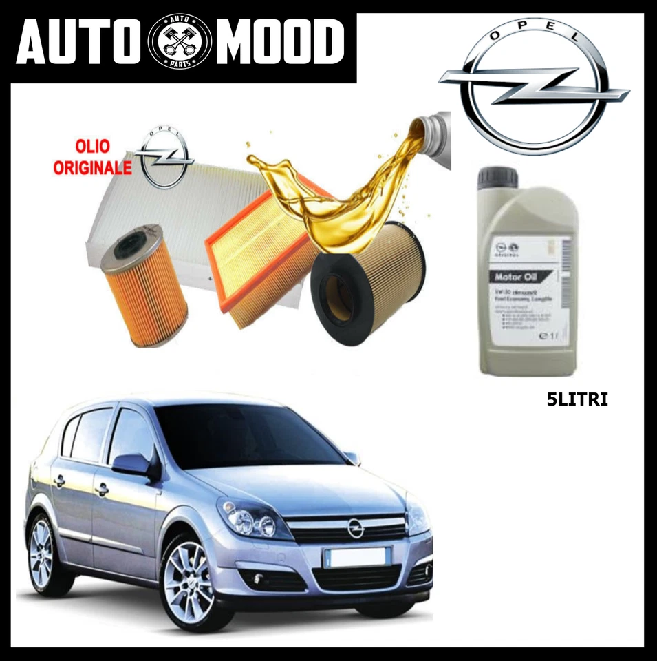 OPEL GM KIT TAGLIANDO OPEL ASTRA H 1.7 CDTI 80 100 101 CV J + 5 LT OLIO ORIGINALE 5W30