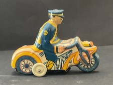 Rare Orig Vtg 1930's Louis Marx Mystic Tricky Police Motorcycle Tin Windup Toy