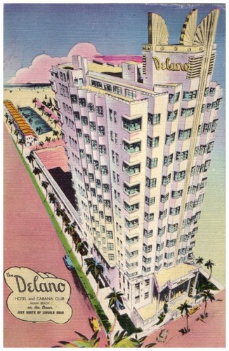 Vintage Postkarte 1953 The Delano Hotel, Miami Beach, Florida (FL)