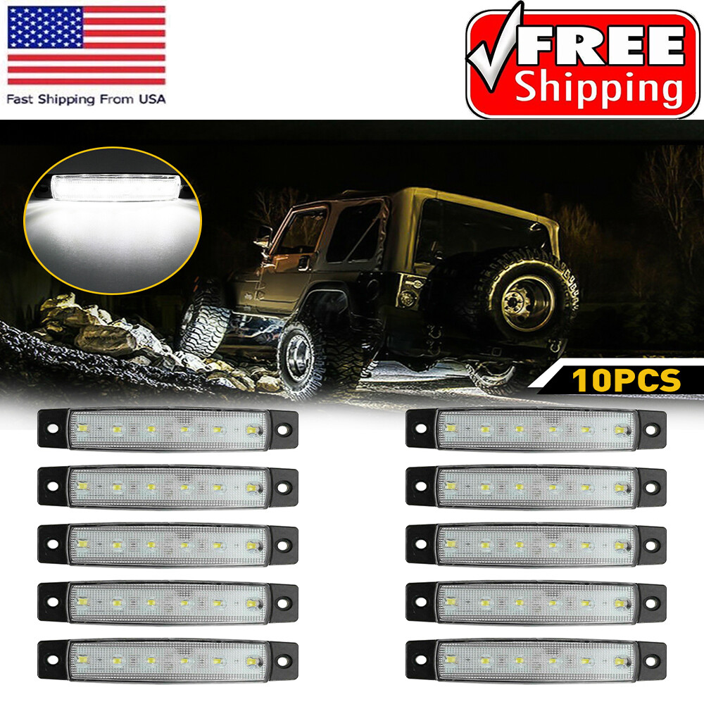 White Smoked LED Strip Running Lights for Trucks Waterproof Signal Lights  