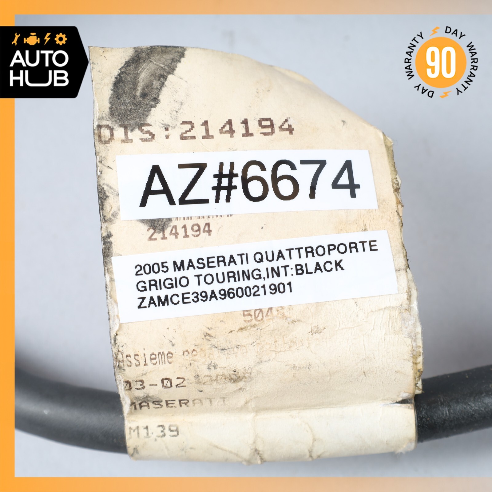 03-13 Maserati Quattroporte M139 Negative Battery Terminal Cable Wire OEM
