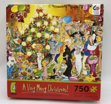 Ceaco 2011   A Very Merry Christmas   Xmas Holiday Cartoon Puzzle New 24x18