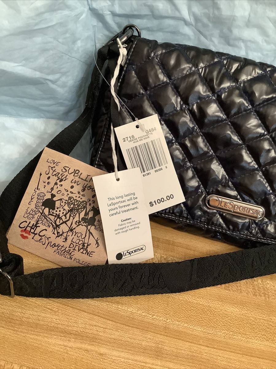 LeSportsac x ALBER ELBAZ Cerise Pouch Quilt Purse hug Me Noir NWT