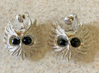 VINTAGE SILVER TONE OWL CLIP ON EARRINGS — photo 2