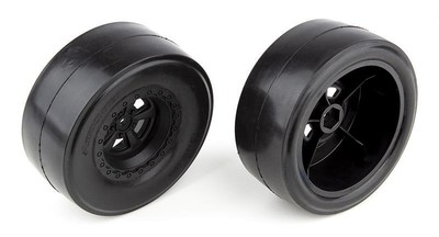 Team Associated DR10 Rear Wheels and Drag Slick Tires, mounted / AE71072