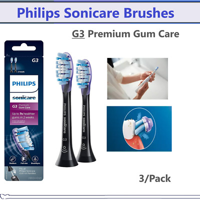Black G3 Philips Sonicare Toothbrush - Premium Gum Care Brush Heads  USA
