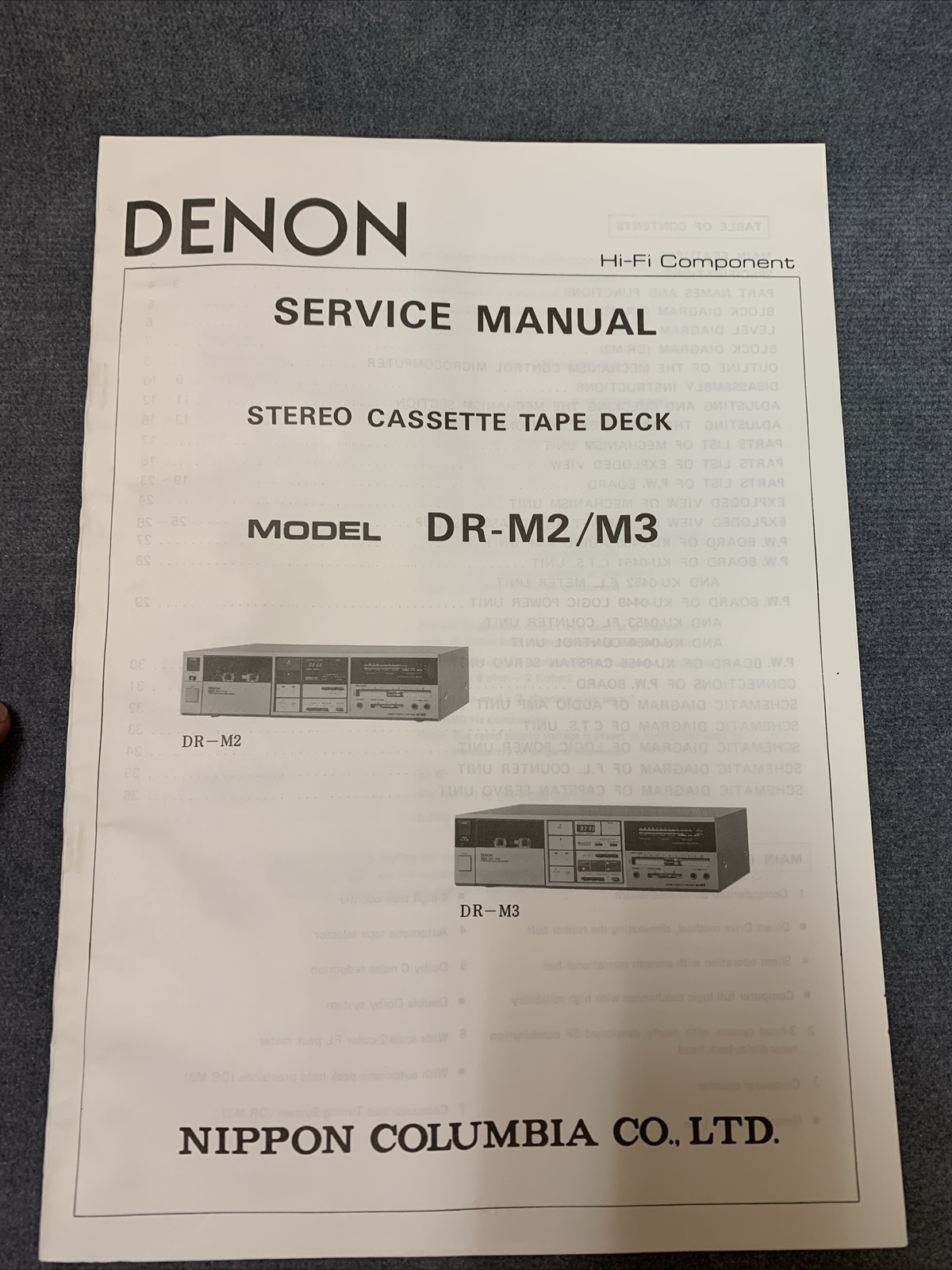 Denon DR-M2 /M3 Service Manual [Original w/Schematics, Diagr