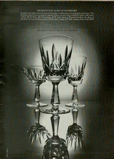 1968 Waterford Rosslare Signed Original Crystal Goblet Glass VINTAGE PRINT AD