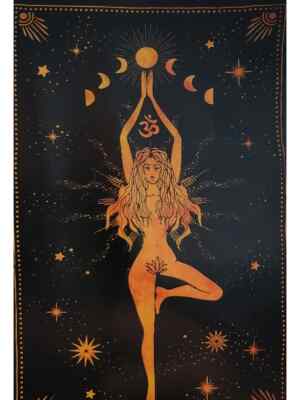 Goddess Moon Phases Om Tapestry   4.5x6.6 ft Boho Spiritual Wall Hanging Decor