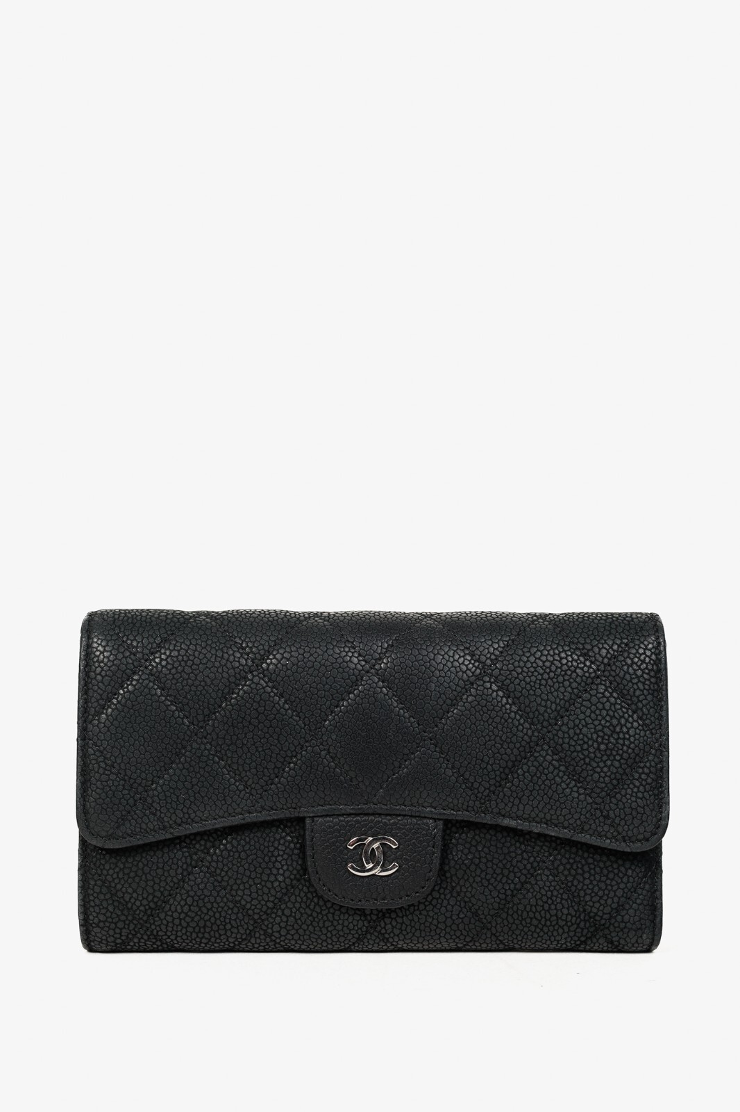 Chanel 13S Noir Caviar Quilted Classic Flap Wallet