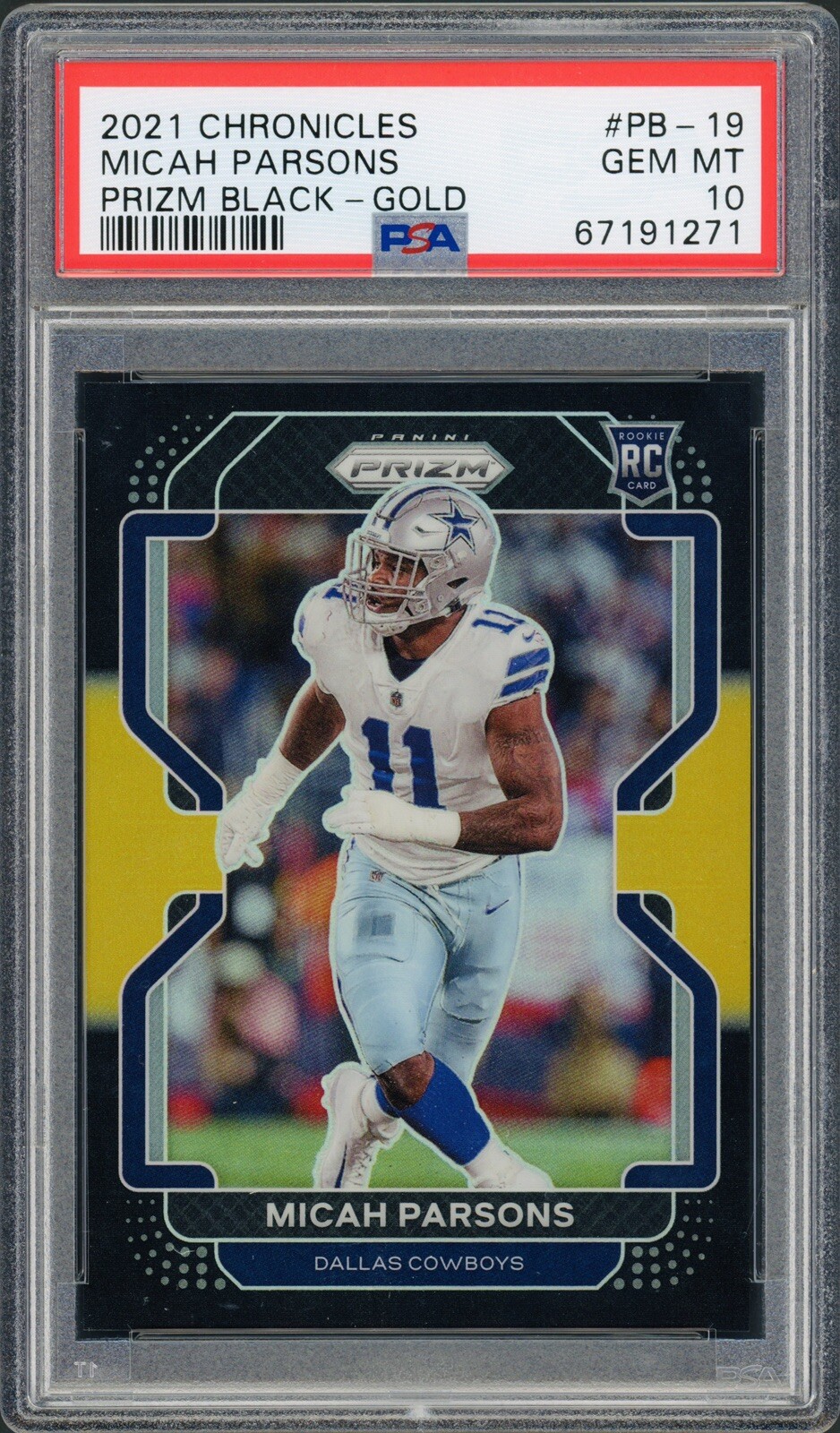 Micah Parsons Panini Chronicles Prizm Black #PB19 Gold