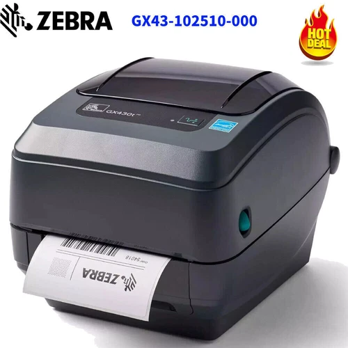 Zebra GX430T GX43-102510-000 USB Thermal Transfer Label Printer 300 DPI Printer