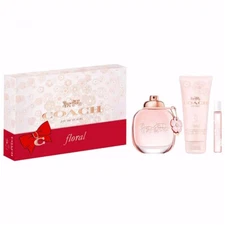 Coach Floral Eau De Parfum 3 PC Gift Set For Women (NEW)