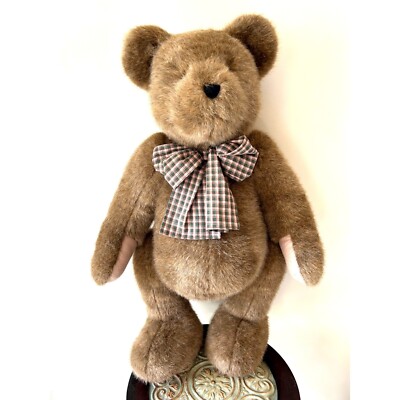 Boyds Bear Plush W/ Plaid Bow Collectible  Tare Tag Error 846 of 800  30'' x 17''